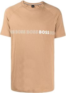 BOSS T-shirt met logoprint Bruin