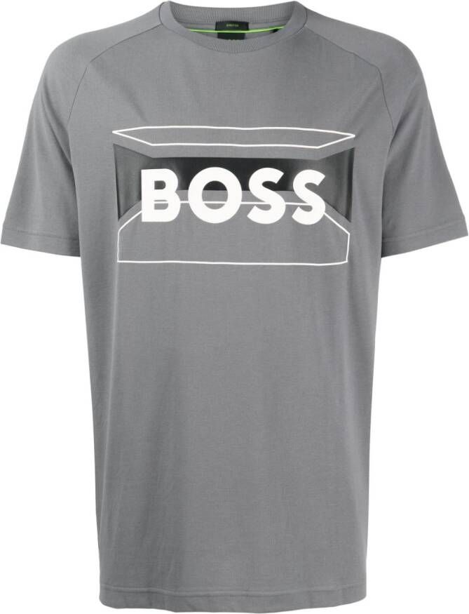 BOSS T-shirt met logoprint Grijs