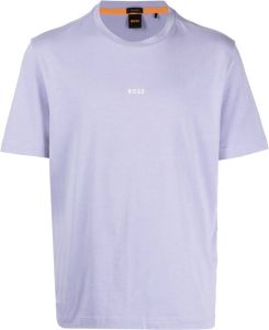 BOSS T-shirt met logoprint Paars
