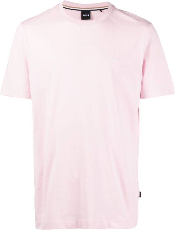 BOSS T-shirt met logoprint Roze