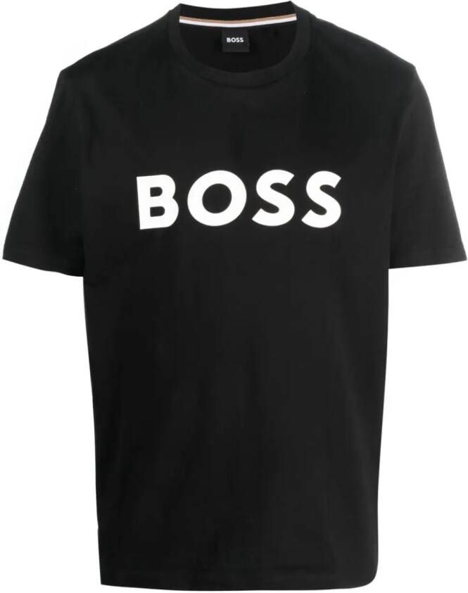 BOSS T-shirt met logoprint Zwart