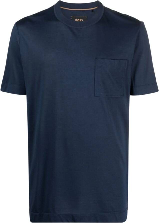 BOSS T-shirt met opgestikte zak Blauw