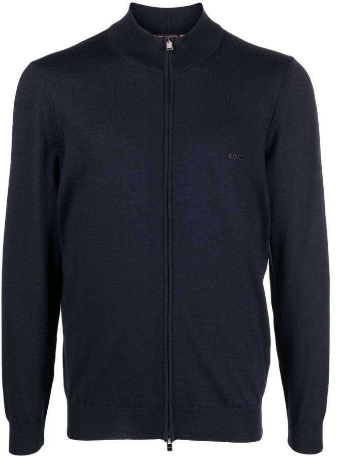 BOSS Fijngebreid vest Blauw