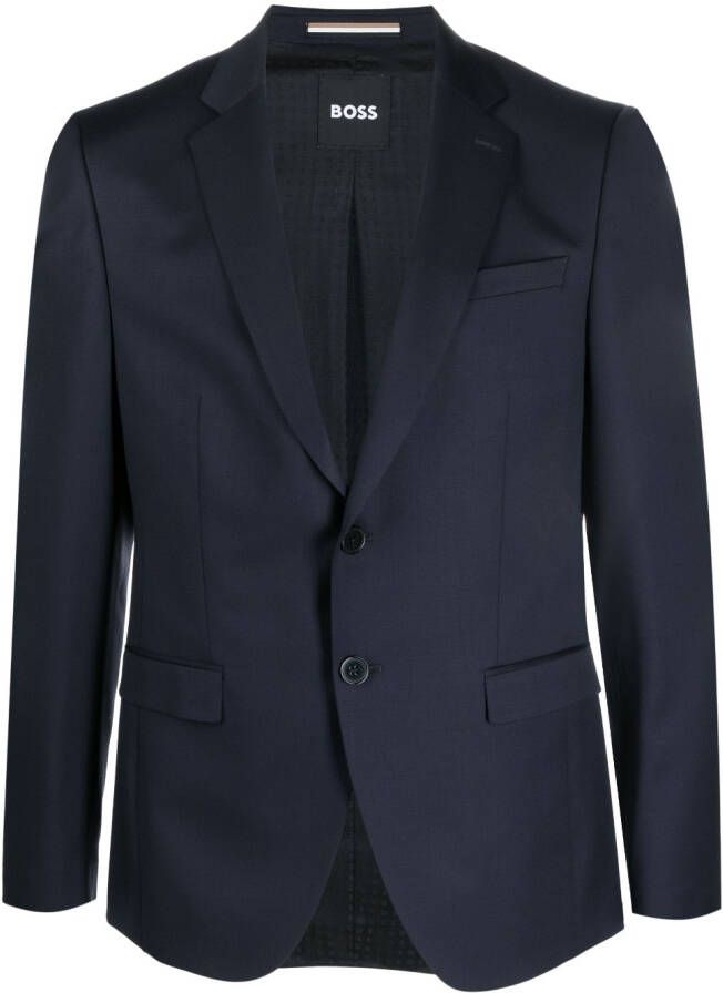 BOSS Blazer met enkele rij knopen Blauw