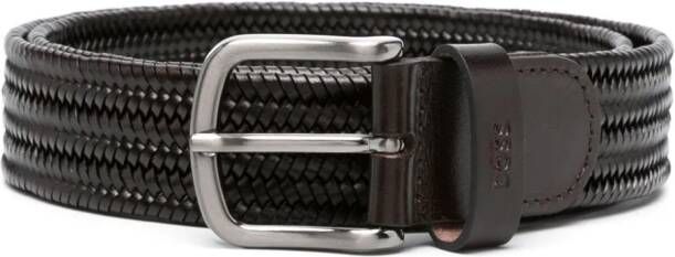 BOSS Geweven riem Bruin