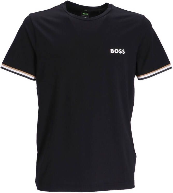 BOSS x Matteo Berrettini T-shirt met streepdetail Zwart