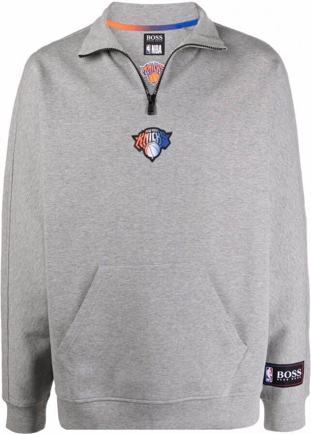 BOSS x NFL sweater met logopatch Grijs