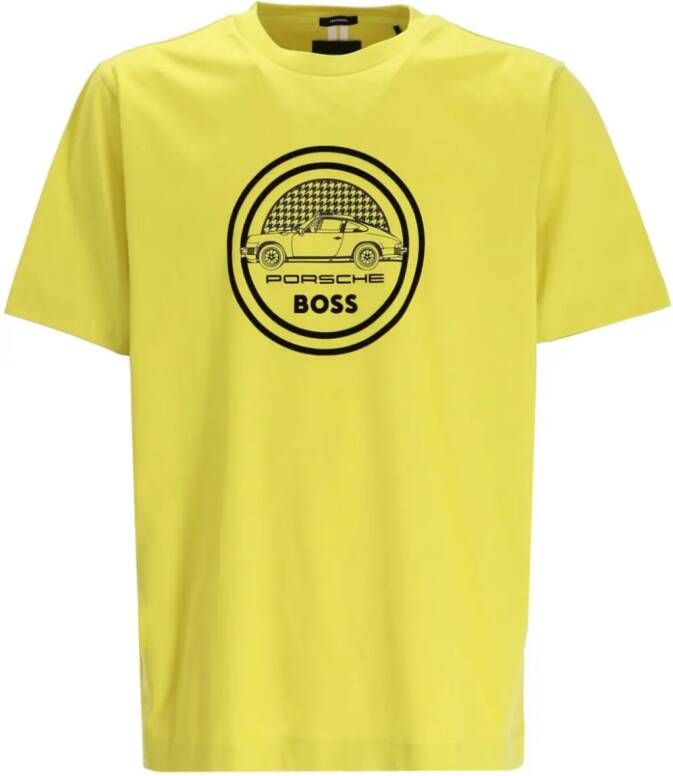 BOSS x Porsche T-shirt met logoprint Geel