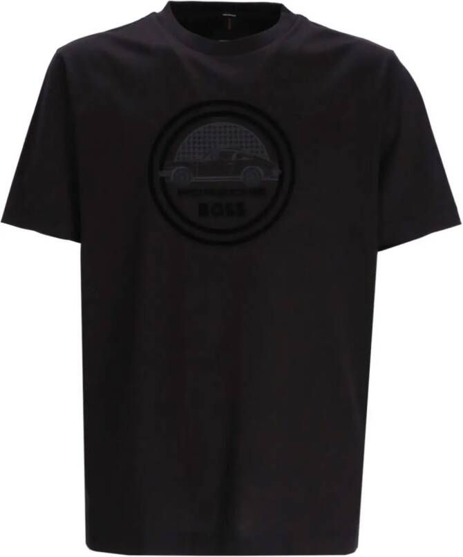 BOSS x Porsche T-shirt met logoprint Zwart