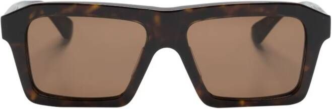 Bottega Veneta Eyewear Boxy zonnebril met rechthoekig montuur Bruin
