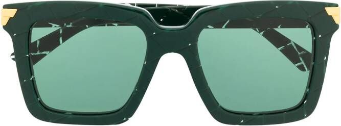 Bottega Veneta Eyewear BV1005S zonnebril met vierkant montuur Groen