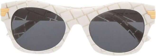 Bottega Veneta Eyewear BV1103S zonnebril met geometrisch montuur Wit
