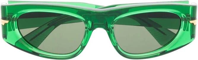 Bottega Veneta Eyewear BV1144S zonnebril met geometrisch cat-eye montuur Groen