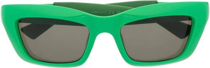 Bottega Veneta Eyewear Zonnebril met rechthoekig montuur Groen