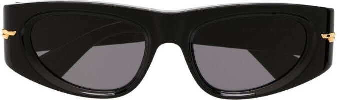 Bottega Veneta Eyewear Zonnebril met ovaal montuur Zwart