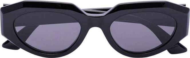 Bottega Veneta Eyewear Zonnebril met ovaal montuur Zwart