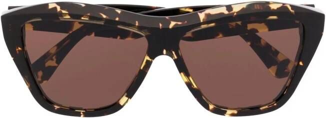 Bottega Veneta Eyewear Zonnebril met rechthoekig montuur Zwart