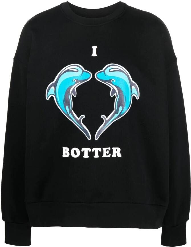 Botter Sweater met grafische print Zwart
