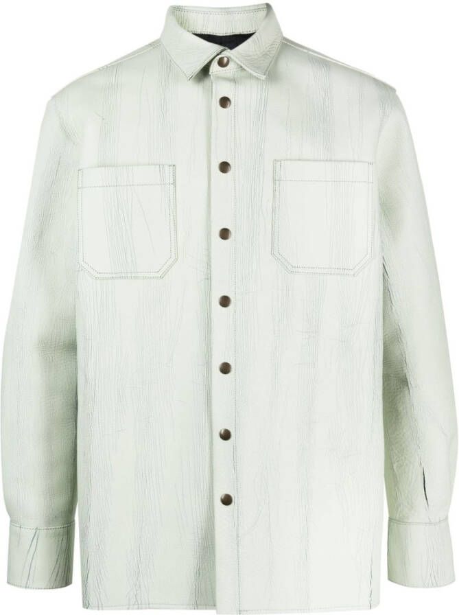 Botter Leren blouse Groen