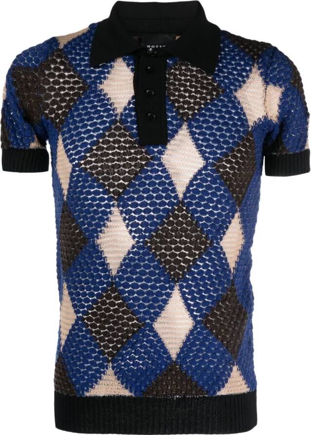 Botter Linnen poloshirt Blauw