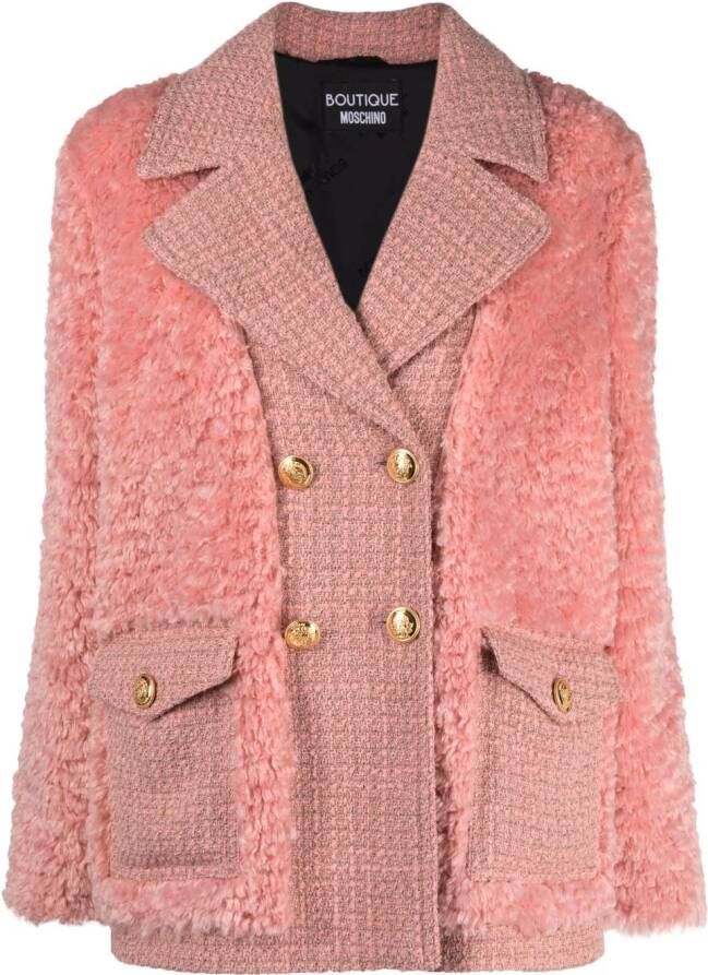 Boutique Moschino Blazer met dubbele rij knopen Roze