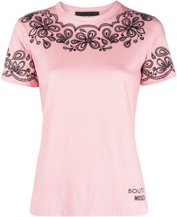 Boutique Moschino Blouse met print Roze
