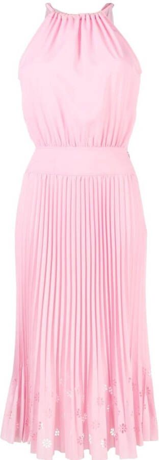 Boutique Moschino Geplooide midi-jurk Roze