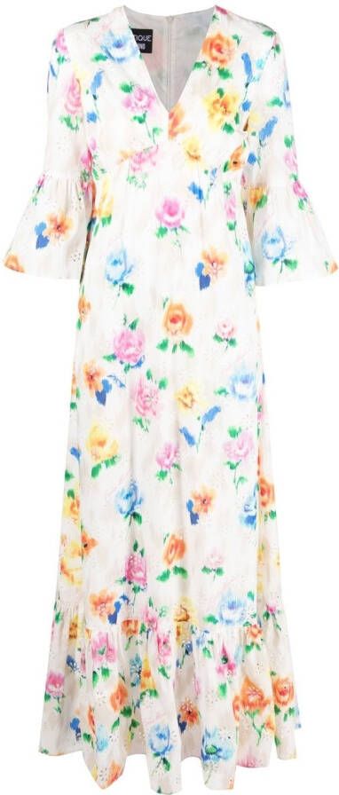Boutique Moschino Maxi-jurk met bloemenprint Wit
