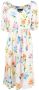 Boutique Moschino Midi-jurk met bloemenprint Wit - Thumbnail 1