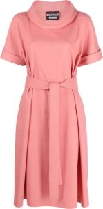 Boutique Moschino Midi-jurk met ceintuur Roze
