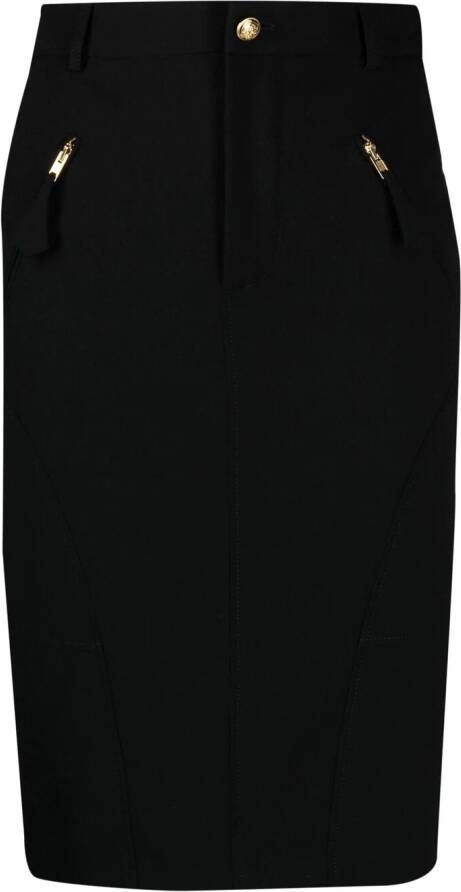 Boutique Moschino Midi-rok met rits Zwart