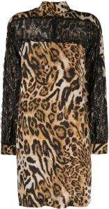 Boutique Moschino Mini-jurk met luipaardprint Beige