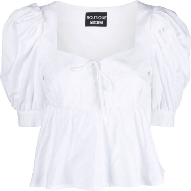 Boutique Moschino Top met pofmouwen Wit