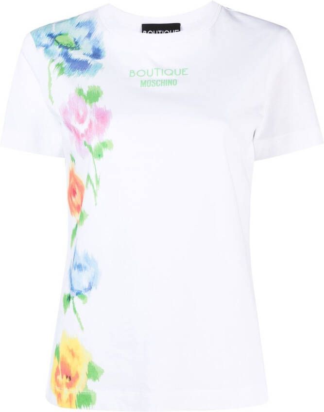 Boutique Moschino T-shirt met bloemenprint Wit