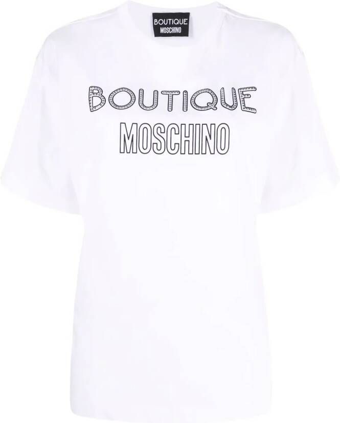 Boutique Moschino T-shirt verfraaid met studs Wit