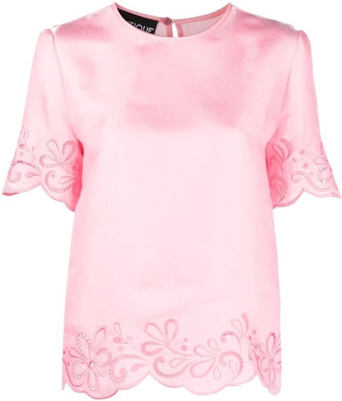 Boutique Moschino Top met kant Roze