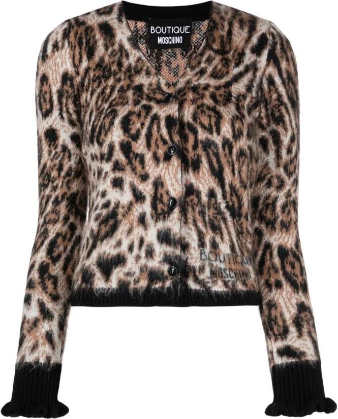 Boutique Moschino Vest met luipaardprint Beige