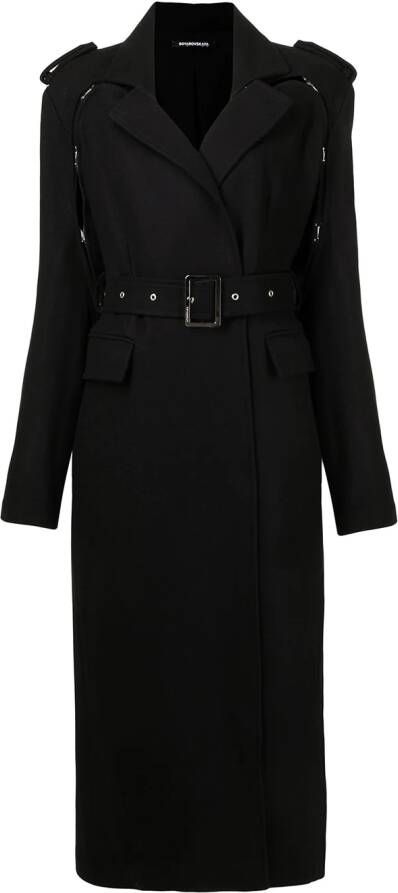 Boyarovskaya Trenchcoat met ceintuur Zwart