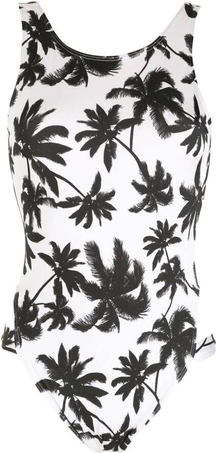 Brigitte Badpak met palmboomprint Zwart