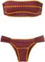 Brigitte Bandeau bikini met contrasterend patroon Rood - Thumbnail 1