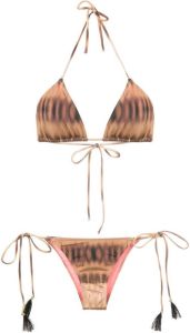Brigitte Bikini met tie-dye print Bruin