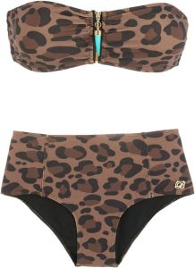 Brigitte Bikinitop met luipaardprint Zwart