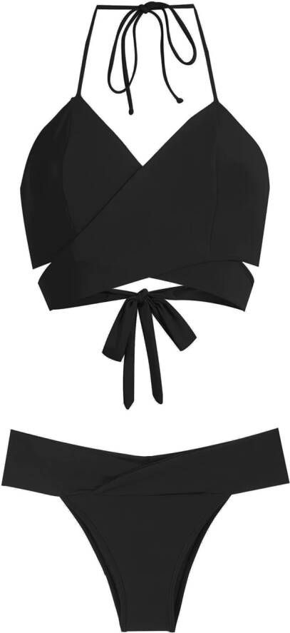 Brigitte Gewikkelde bikini Zwart