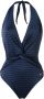 Brigitte v-neck swimsuit Blauw - Thumbnail 1