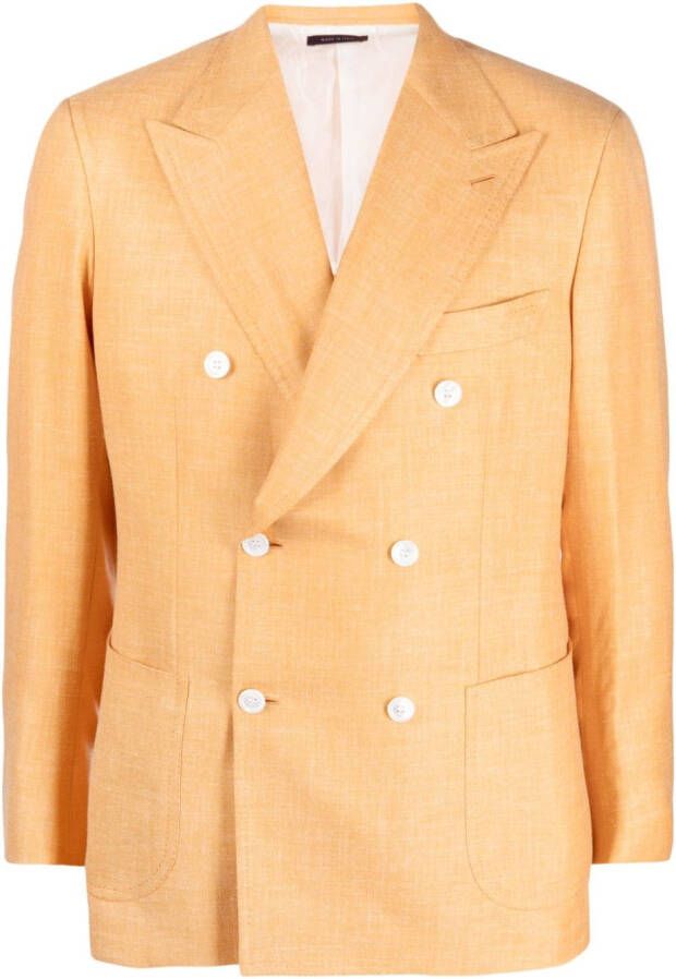 Brioni Blazer met dubbele rij knopen Oranje