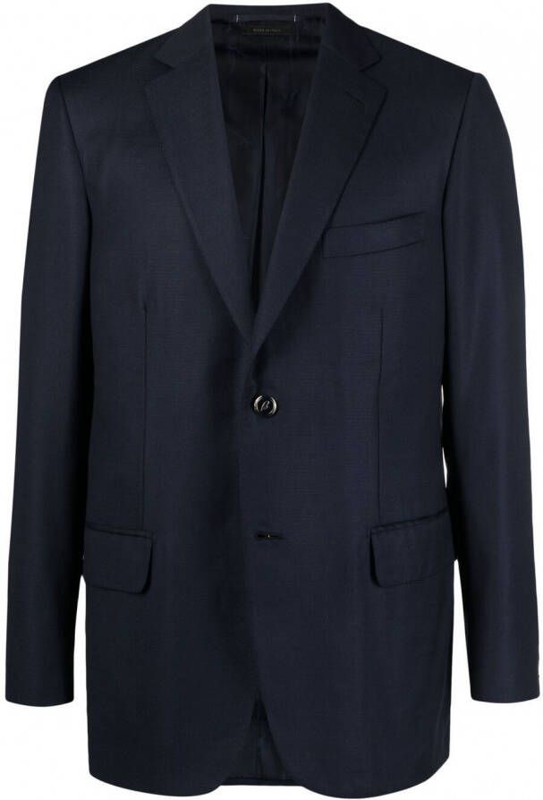 Brioni Blazer met enkele rij knopen Blauw