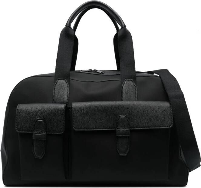 Brioni Duffeltas met leren afwerking Zwart