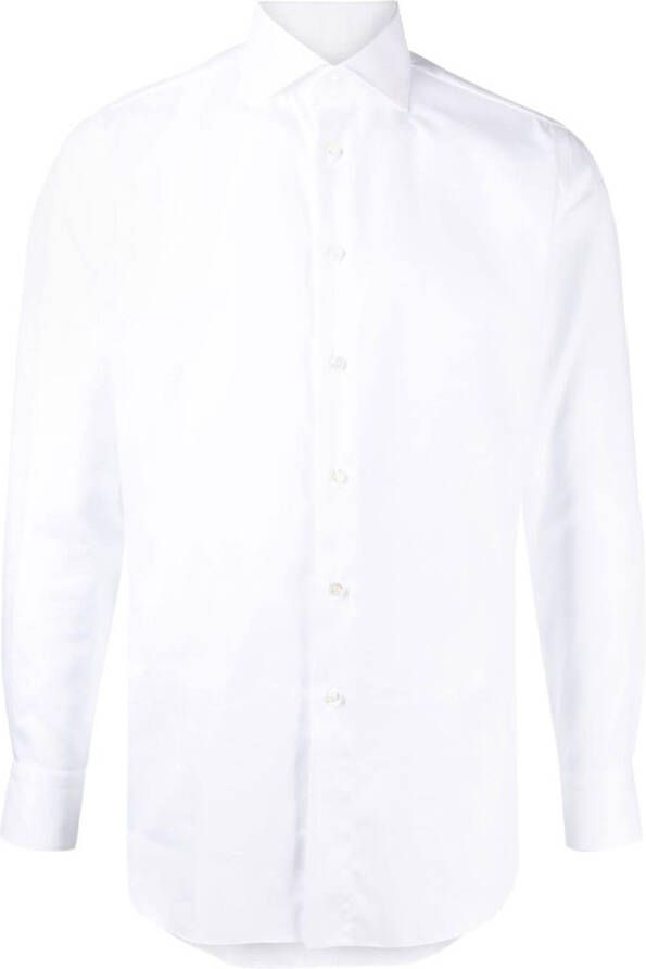 Brioni Getailleerd overhemd Wit