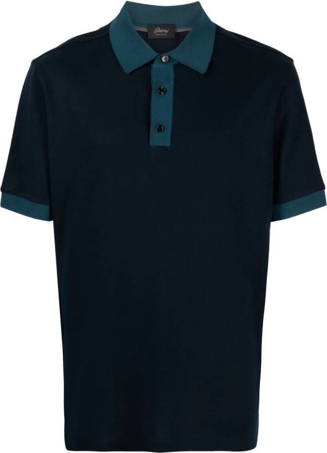 Brioni Katoenen poloshirt Blauw