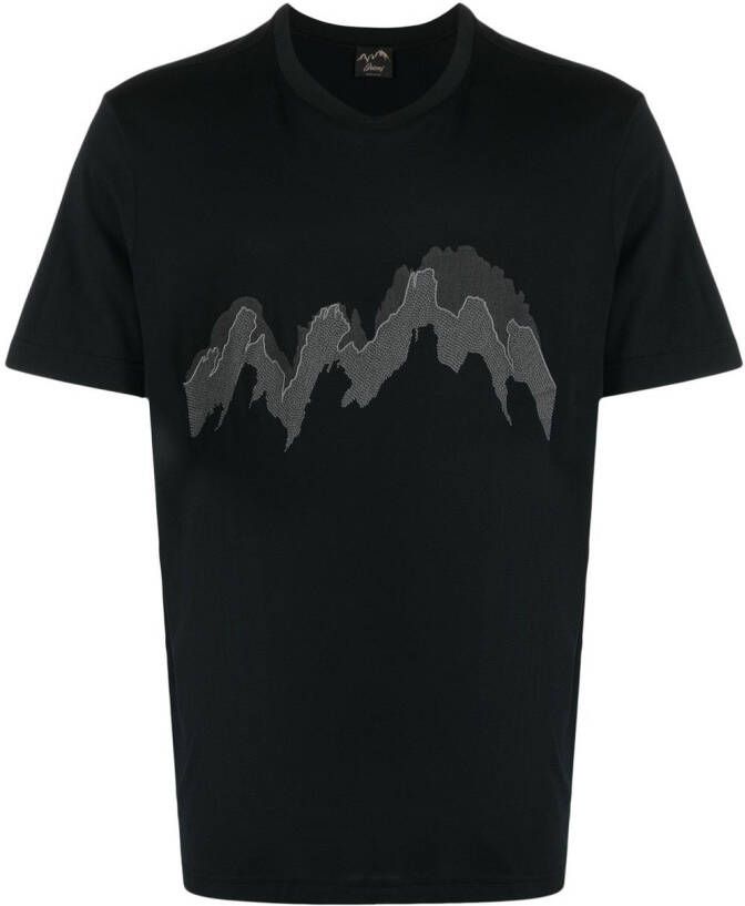 Brioni T-shirt met print Zwart